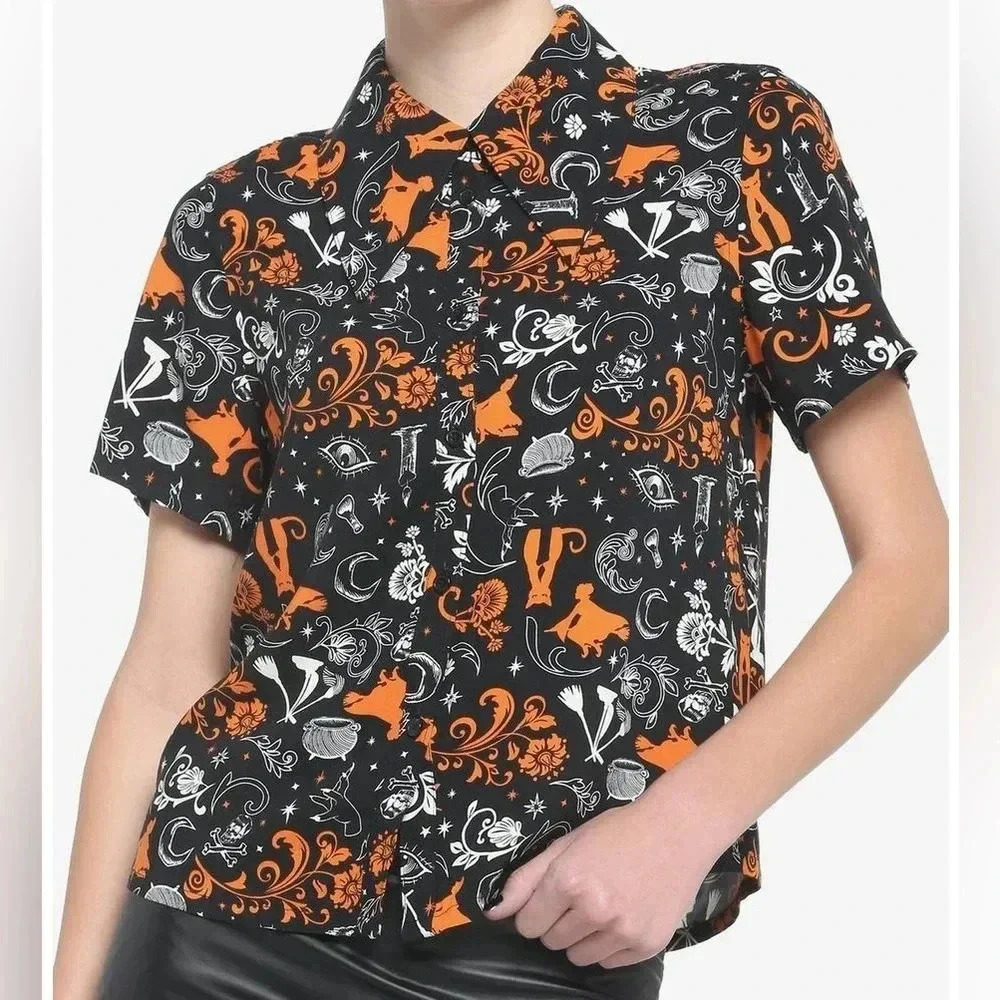 Disney Her Universe Hocus Pocus Women’s Woven Button-Up